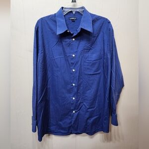 Croft & Barrow Shirt Large Button Front Blue Long Sleeve Casual Office C254